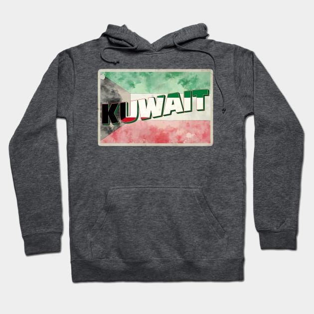 Kuwait Vintage style retro souvenir Hoodie by DesignerPropo